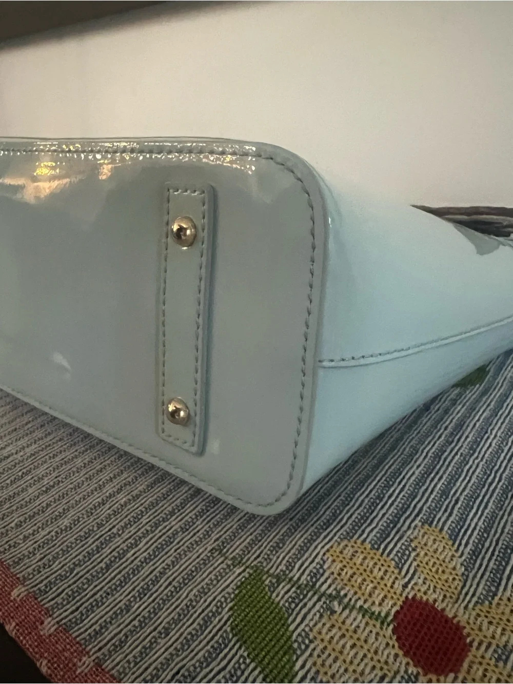 Dooney & Bourke Beacon Patent Leather Tote Light Blue
